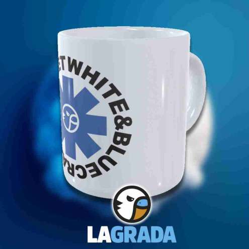 Taza "White & Blue Crazy Parakeet"